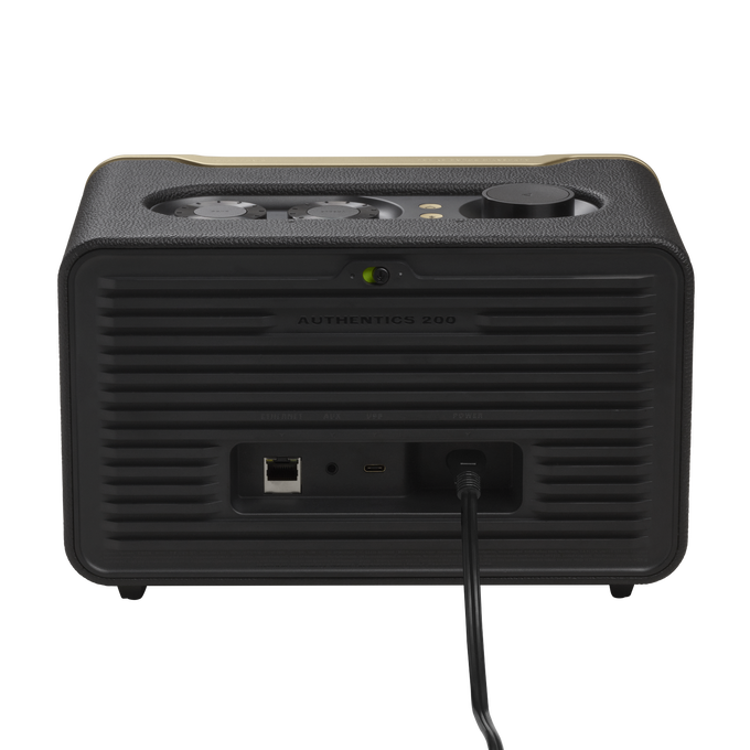 JBL Authentics 200  Enceinte connectée au design rétro avec Wi-Fi,  Bluetooth et assistants vocaux