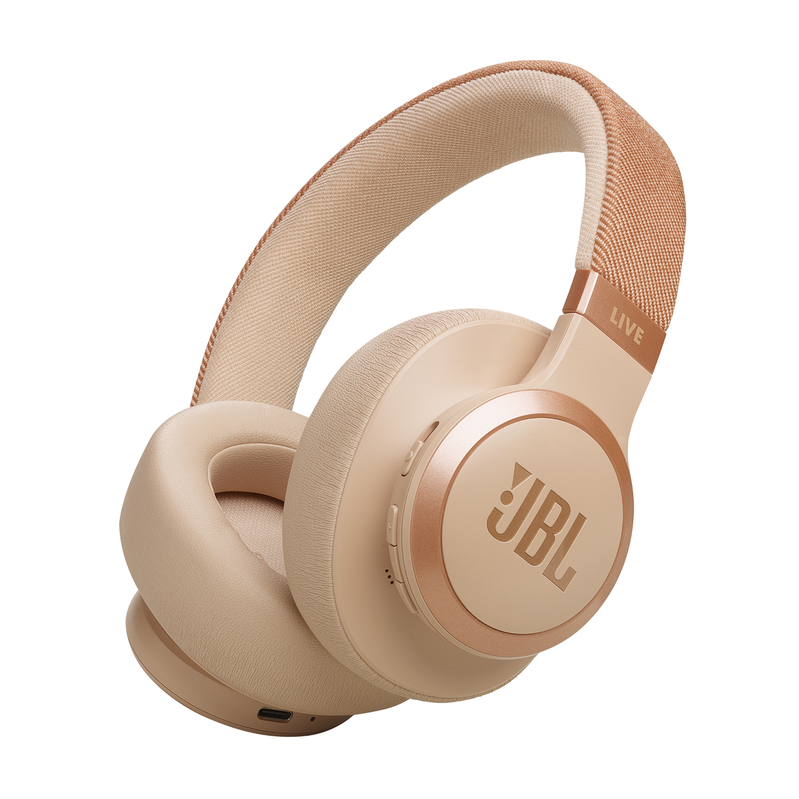 JBL Live 770NC - Sandstone - Wireless Over-Ear Headphones with True Adaptive Noise Cancelling - Hero image number null