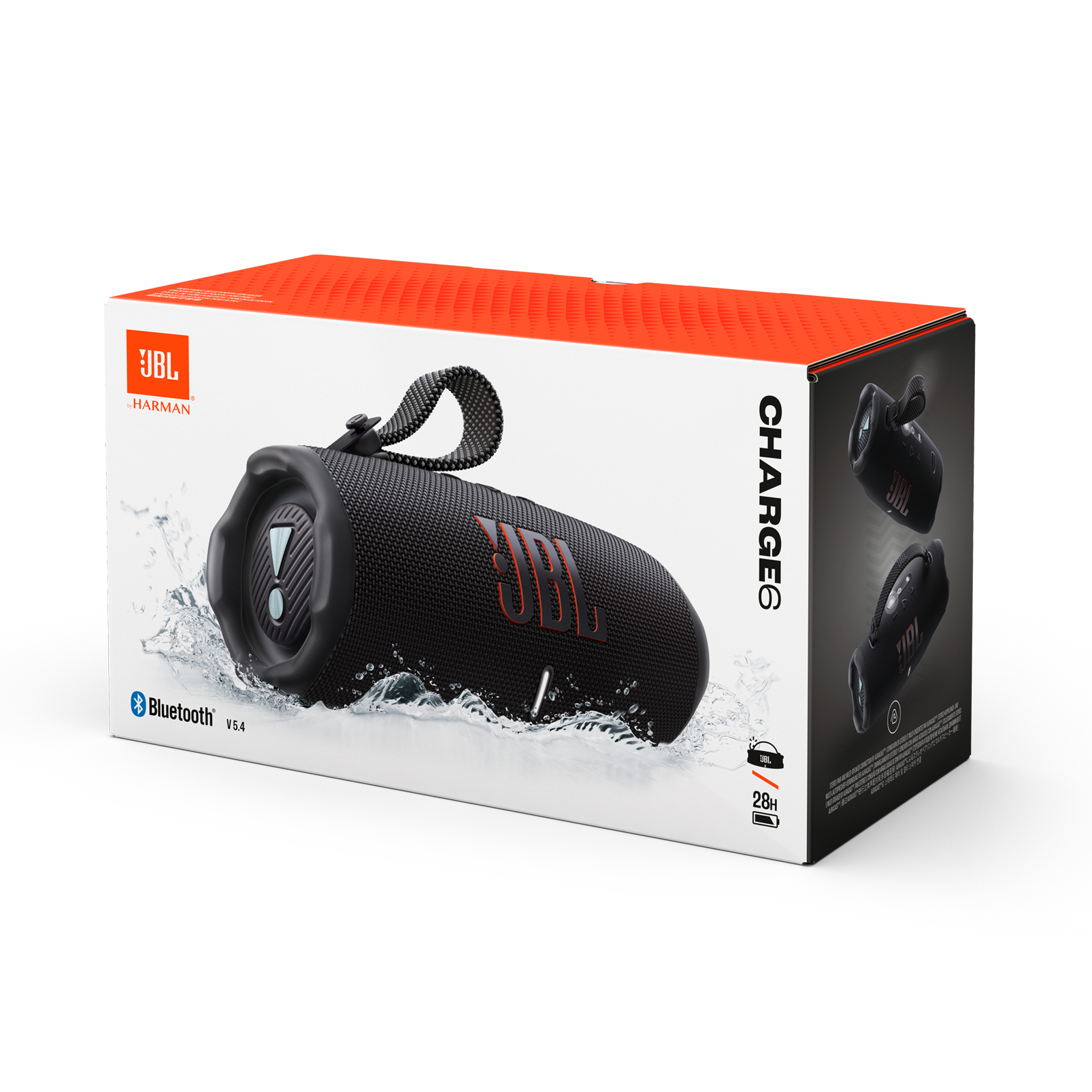 Enceinte Portable JBL Charge 2 - Bluetooth, Batterie 6000 MAh, Powerbank - Noir, Son Puissant Avec Basses Profondes - 2
