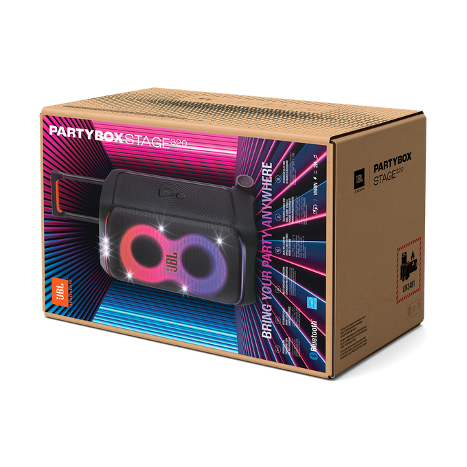 JBL PartyBox Stage 320 | Enceinte de soirée portable à roulettes