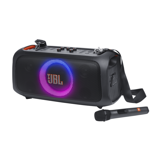 JBL PartyBox On-the-Go Essential  Enceinte de soirée portable avec effets  lumineux et micro sans fil