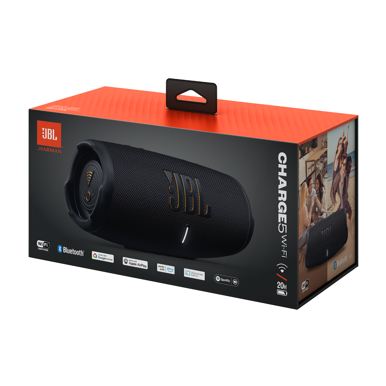 Enceinte Portable JBL Charge 2 - Bluetooth, Batterie 6000 MAh, Powerbank - Noir, Son Puissant Avec Basses Profondes - 8