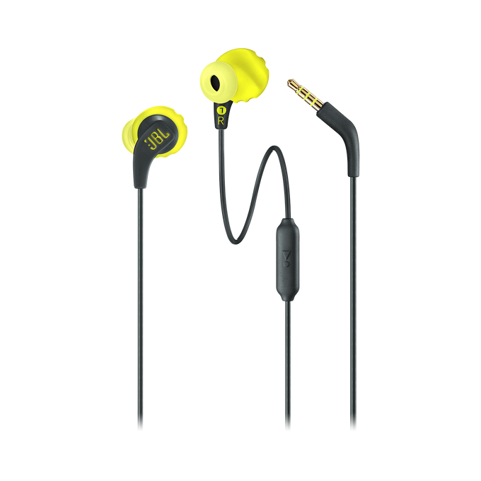 JBL Endurance RUN - Yellow - Sweatproof Wired Sport In-Ear Headphones - Detailshot 1 image number null